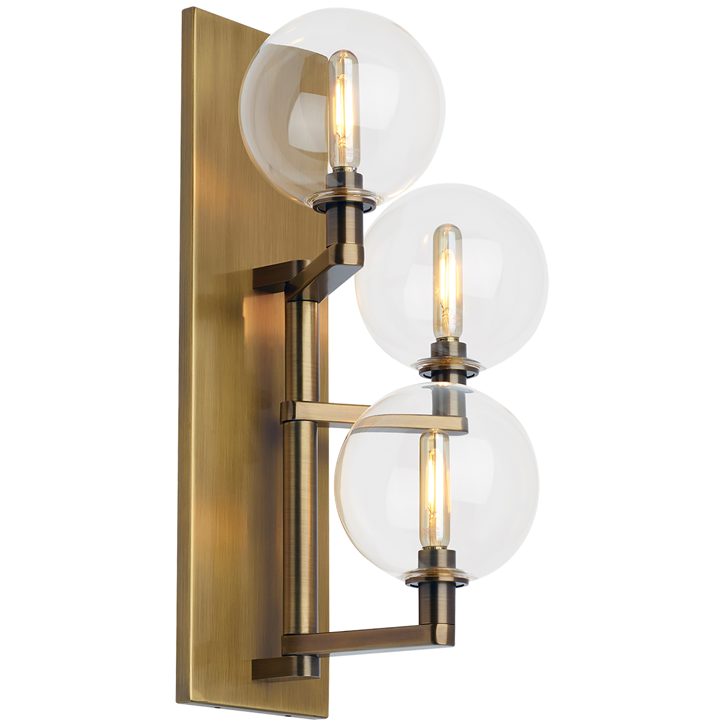 Gambit Triple Wall Triple Clear Aged Brass Bulb Not Included