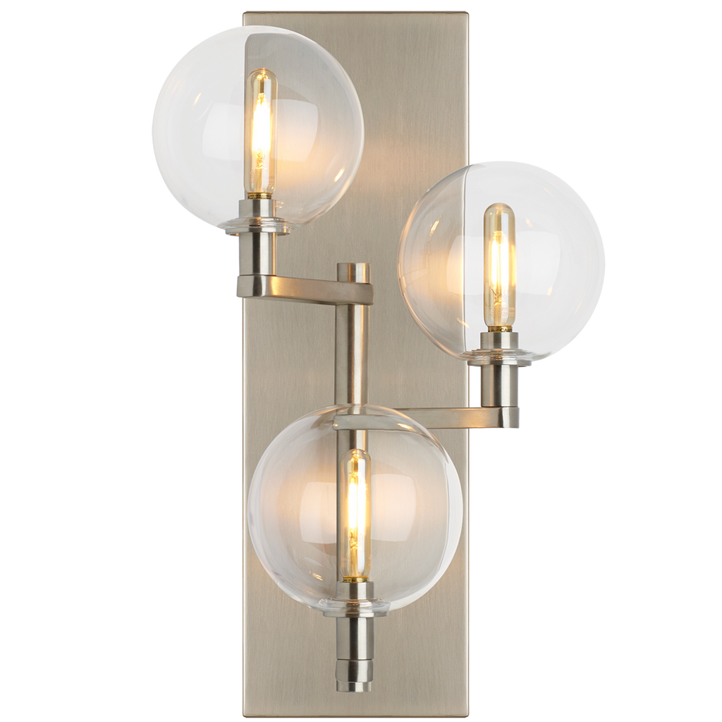 Gambit Triple Wall Triple Clear Satin Nickel Bulb Not Included