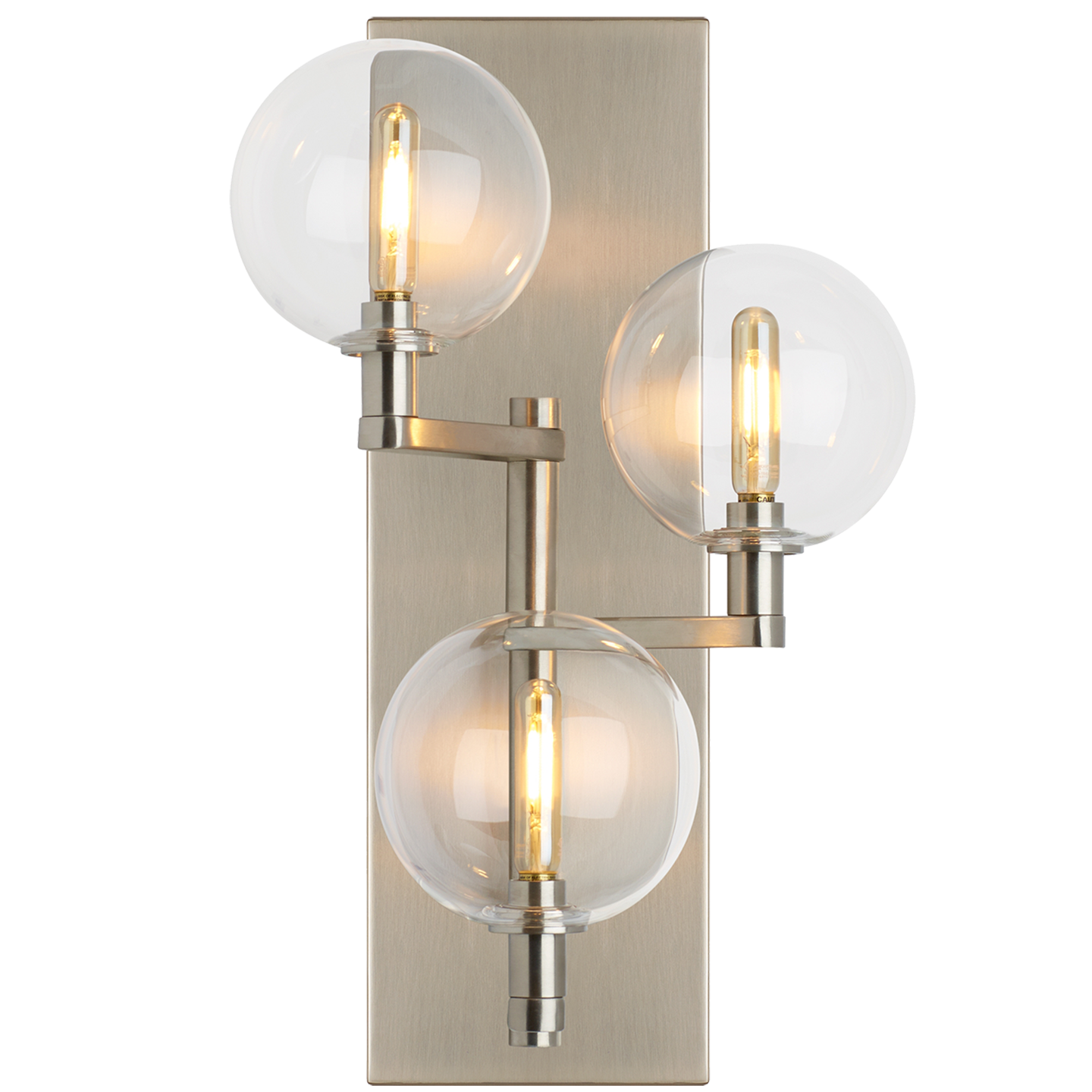 Gambit Triple Wall Triple Clear Satin Nickel 2700K 90 CRI led t6 90 cri 2700K 120v