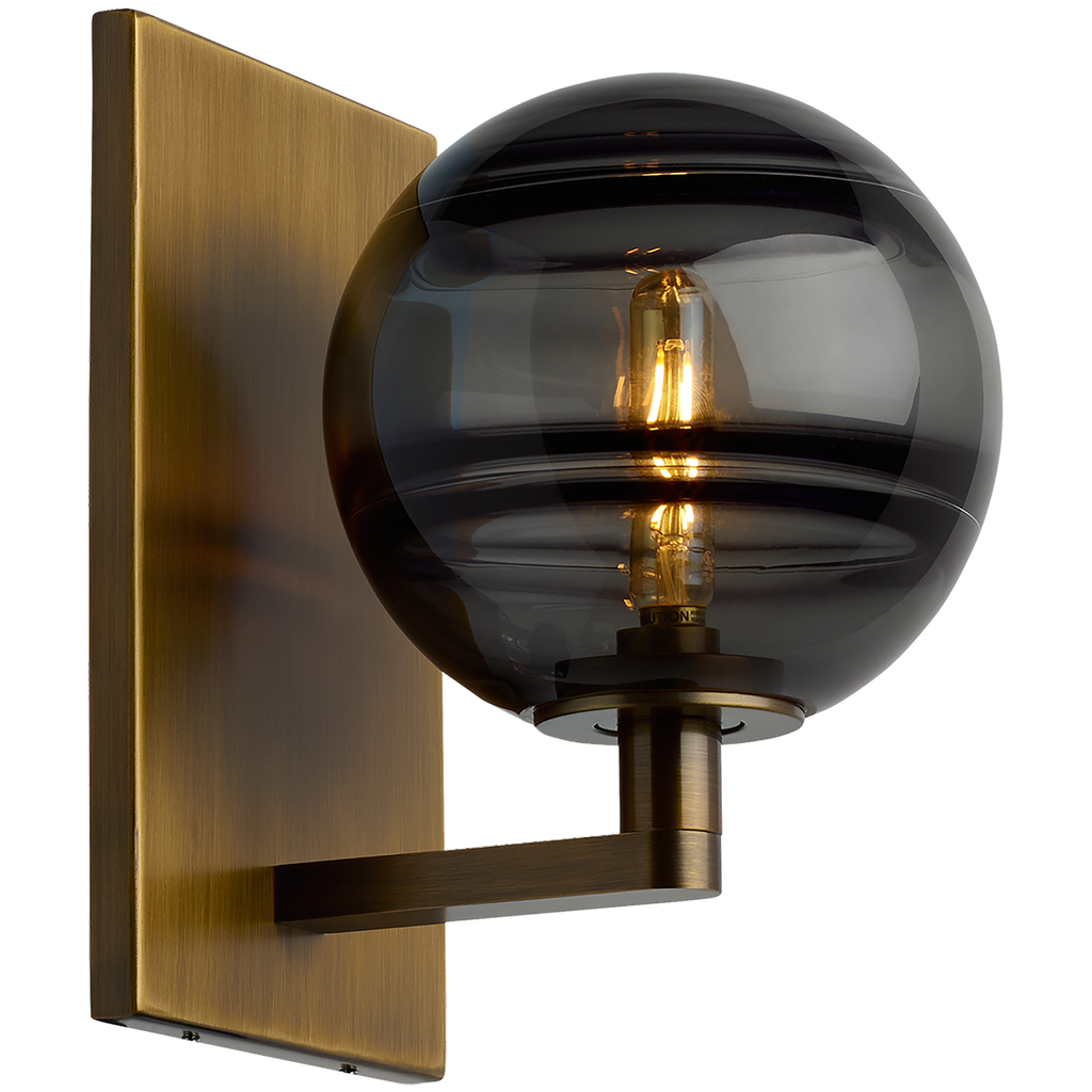 Sedona Wall Transparent Smoke Aged Brass Bulb Not Included