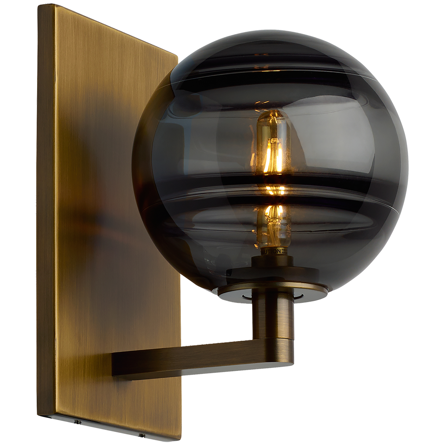 Sedona Wall Transparent Smoke Aged Brass Bulb Not Included