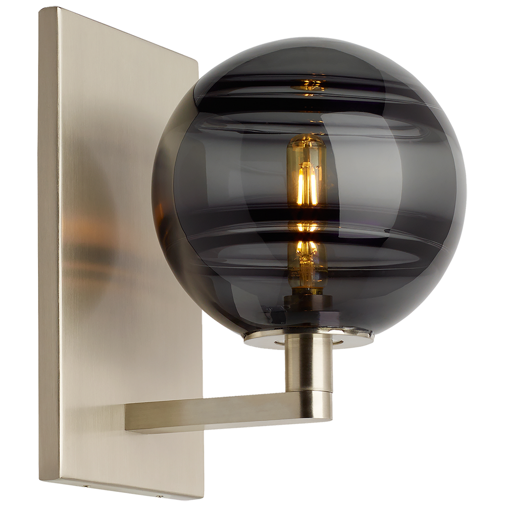 Sedona Wall Transparent Smoke Satin Nickel 2700K 90 CRI t6 led 90 cri 2700k 120v