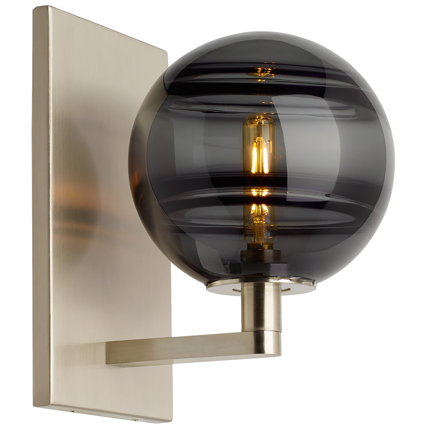 Sedona Wall Transparent Smoke Satin Nickel 2700K 90 CRI t6 led 90 cri 2700k 120v