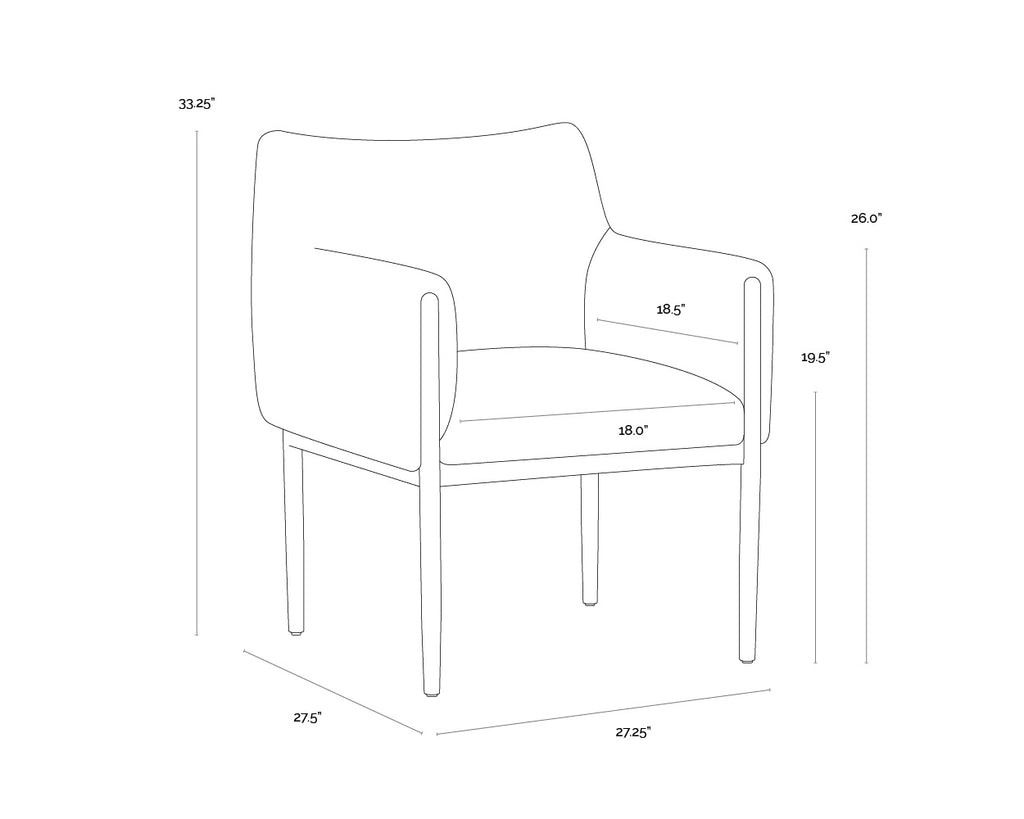 Olea Dining Armchair - Santa Cruz Oatmeal