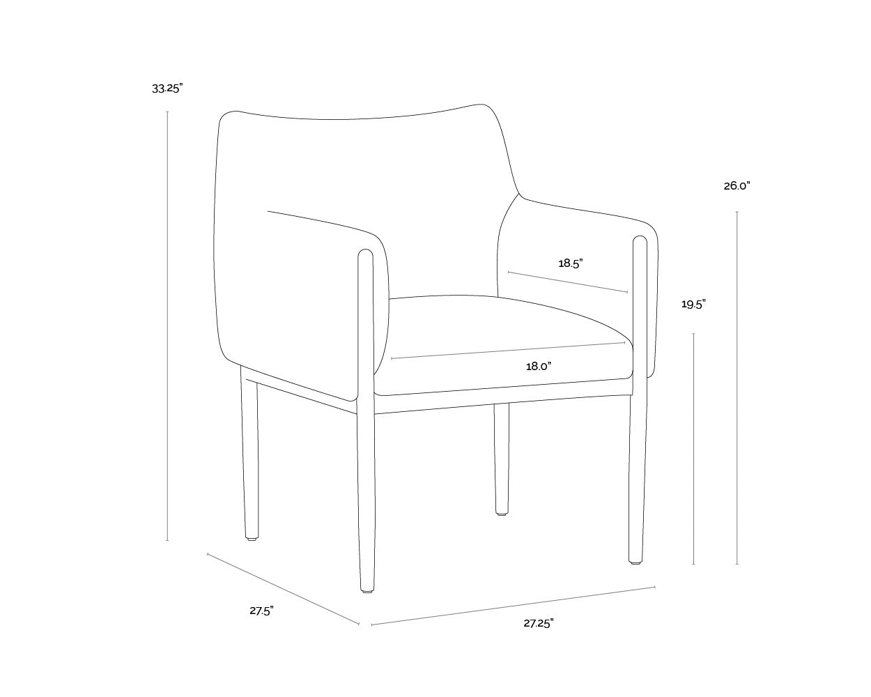 Olea Dining Armchair - Santa Cruz Oatmeal