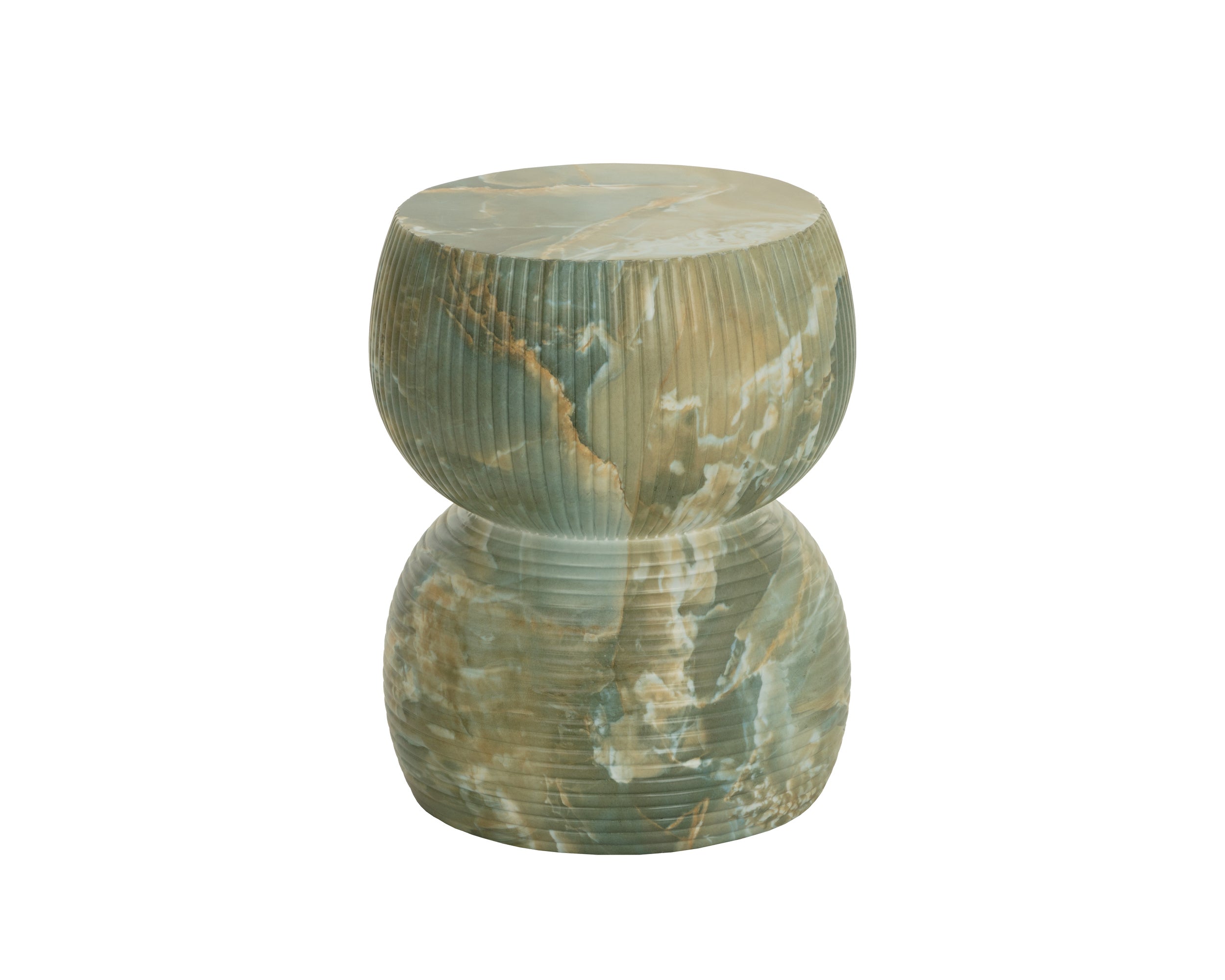 Gemina End Table - Marble Look - Jade Onyx