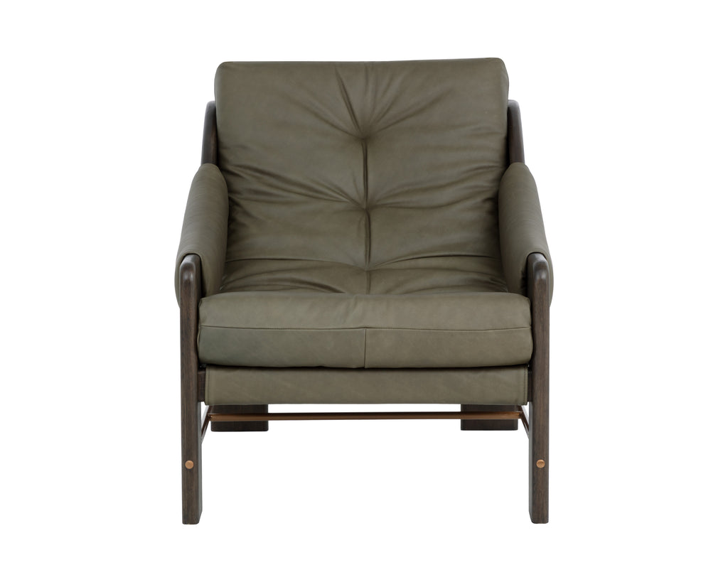 Rafferty Lounge Chair - Brown - Ludlow Dark Olive Leather