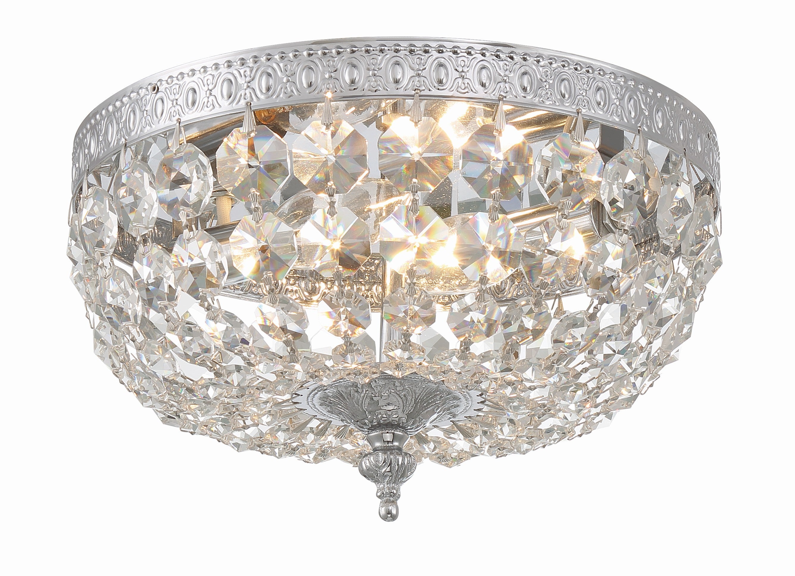 Waltham 10'' Swarovski Spectra Crystal Polished Chrome Flush Mount