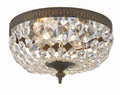 Waltham 10'' Clear Hand Cut English Bronze Flush Mount