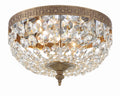 Waltham 10'' Swarovski Spectra Crystal Olde Brass Flush Mount
