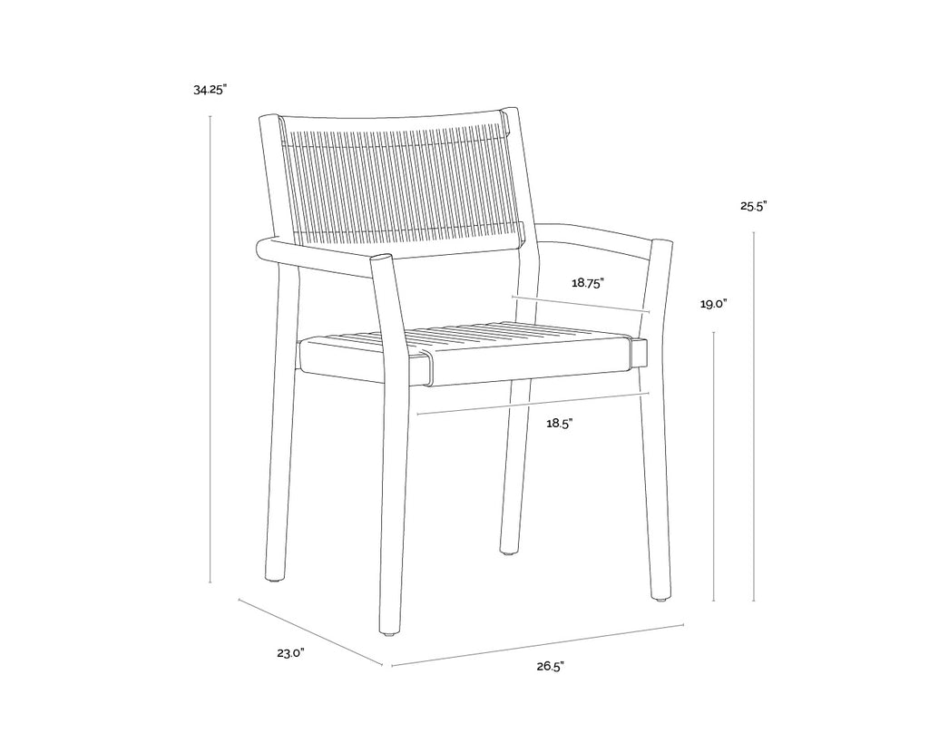 Kavala Stackable Dining Armchair - Charcoal