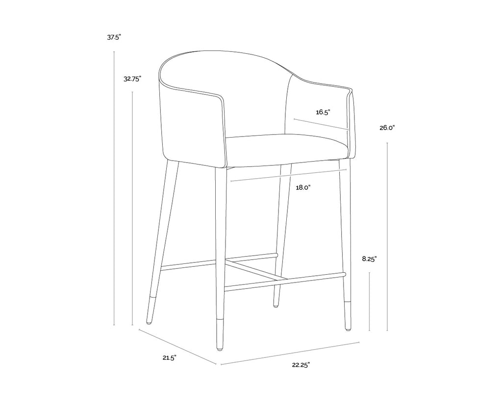 Kylin Counter Stool - Dillon Cream / Bravo Ash