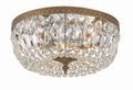 Waltham 14'' Clear Hand Cut Olde Brass Flush Mount