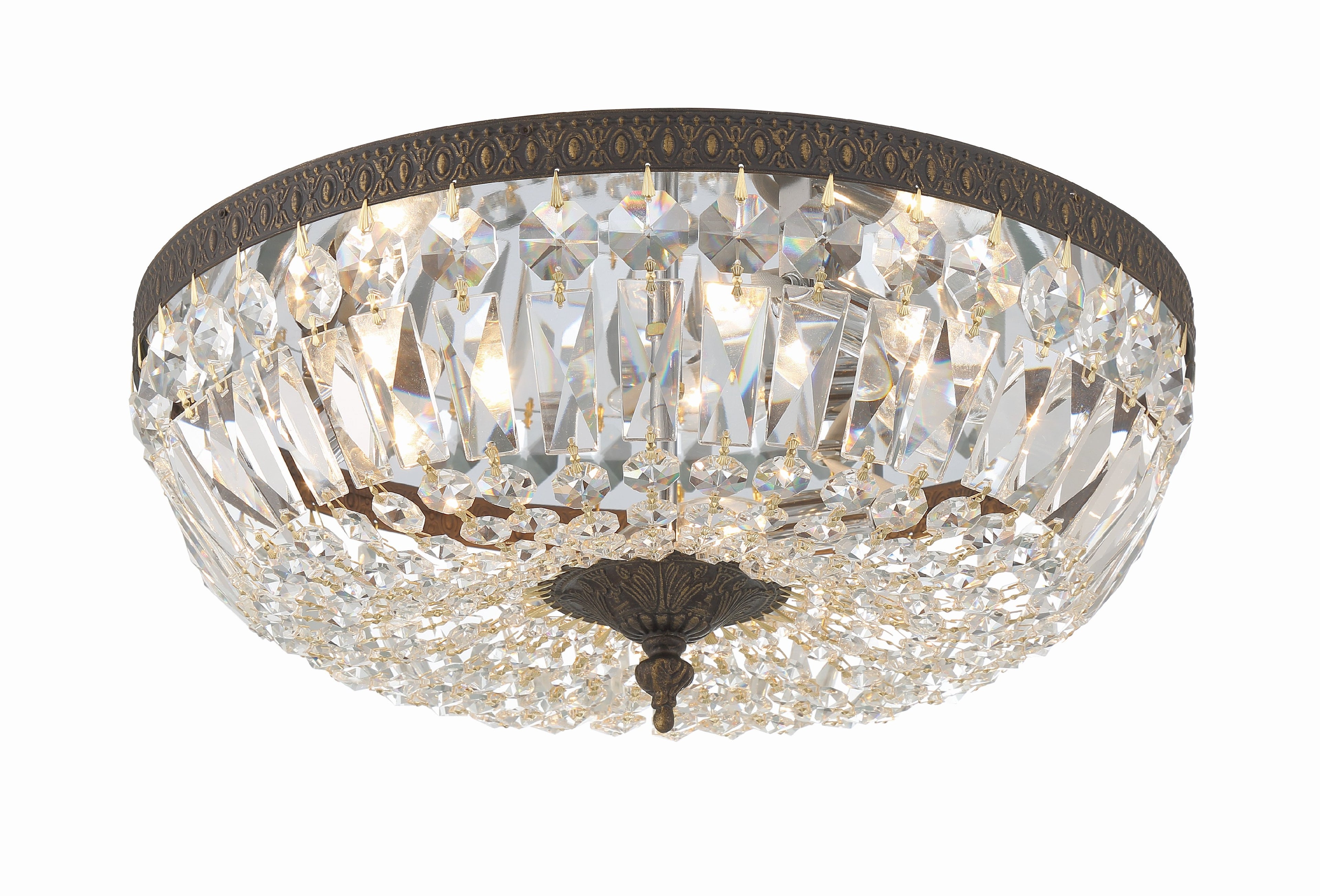 Waltham 16'' Swarovski Spectra Crystal English Bronze Flush Mount
