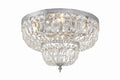 Waltham 18'' Clear Hand Cut Polished Chrome Flush Mount