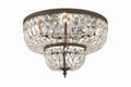 Waltham 18'' Clear Hand Cut English Bronze Flush Mount