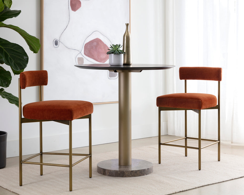 Seneca Counter Stool - Antique Brass - Danny Rust
