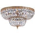 Waltham 24'' Clear Hand Cut Olde Brass Flush Mount