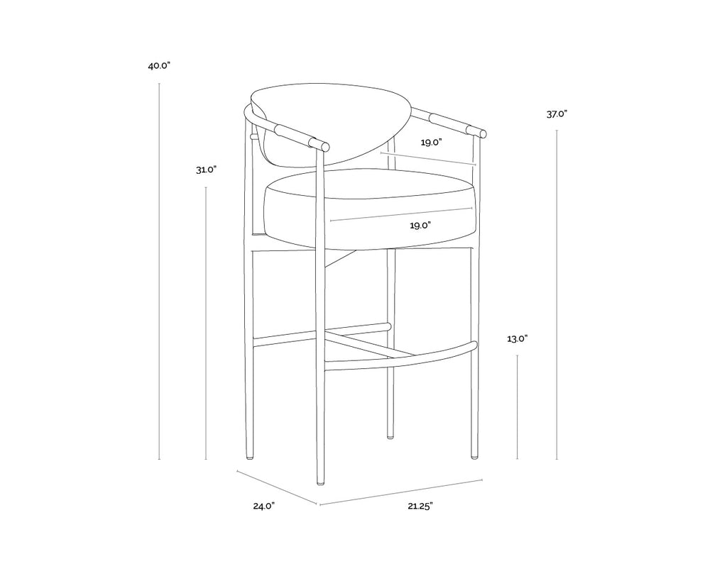 Heloise Barstool - Milliken Cognac