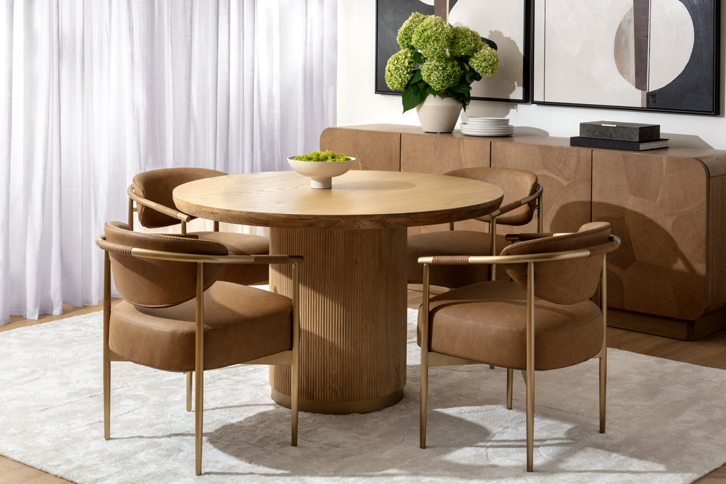 Heloise Dining Armchair - Milliken Cognac