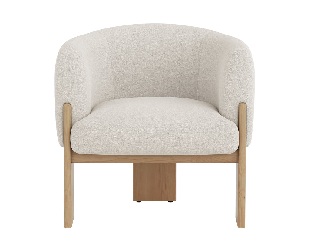 Trine Lounge Chair - Rustic Oak - Dove Cream