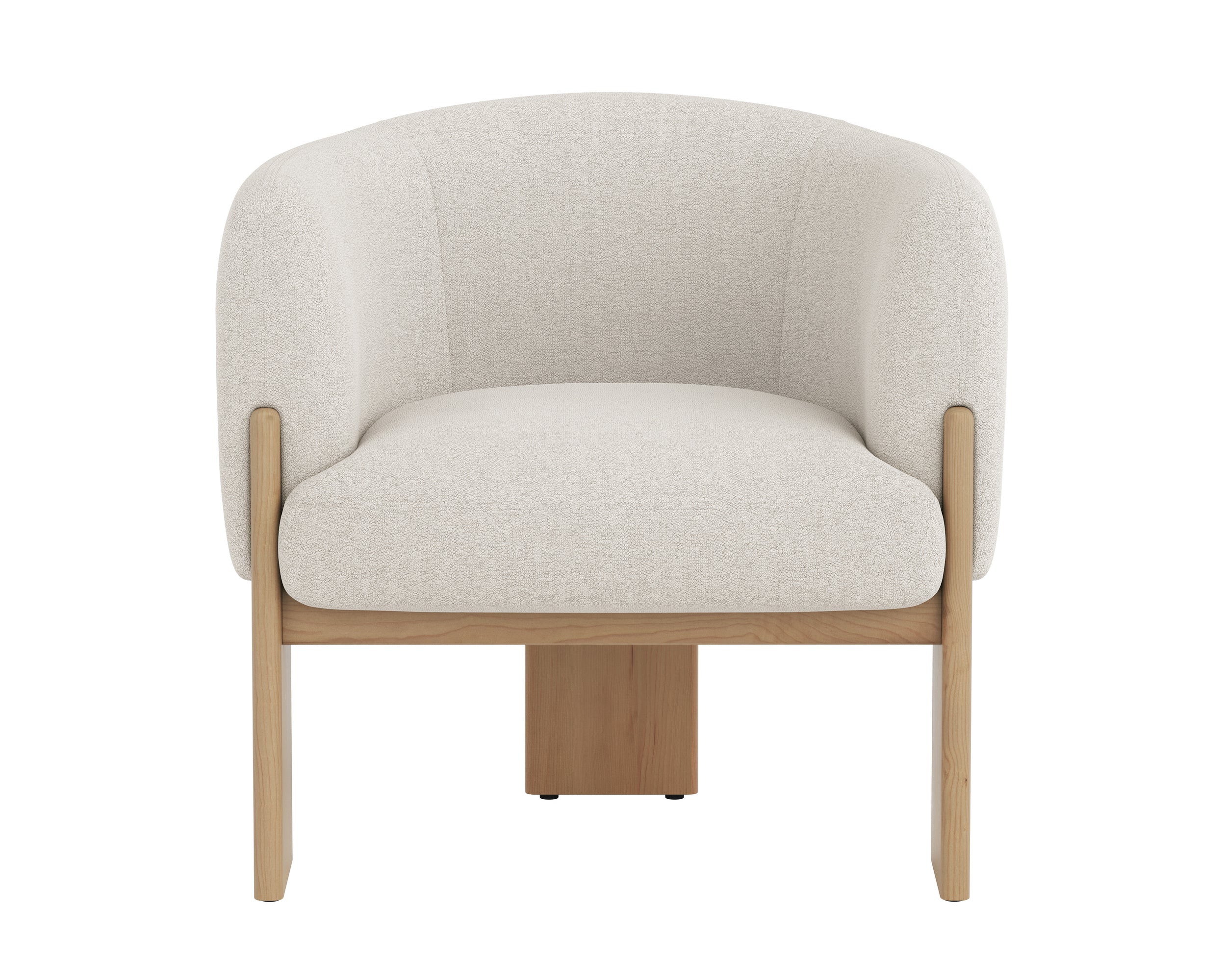 Trine Lounge Chair - Rustic Oak - Dove Cream