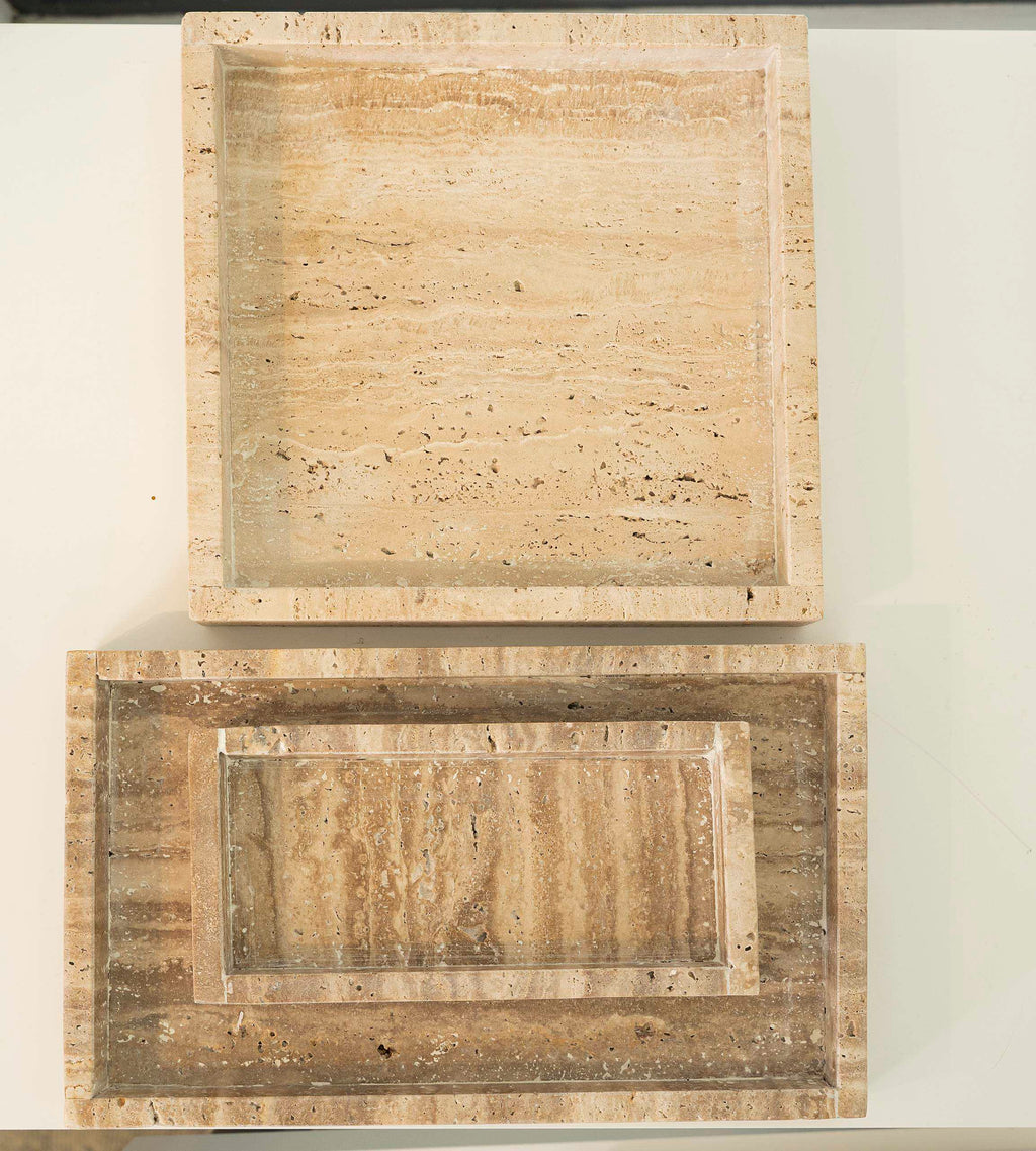 Rectangular Travertine Tray L