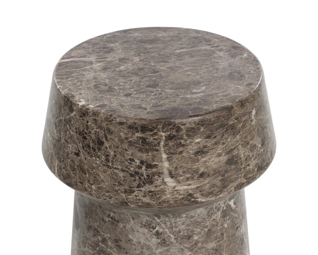 Brie End Table - Marble Look - Dark Emperador