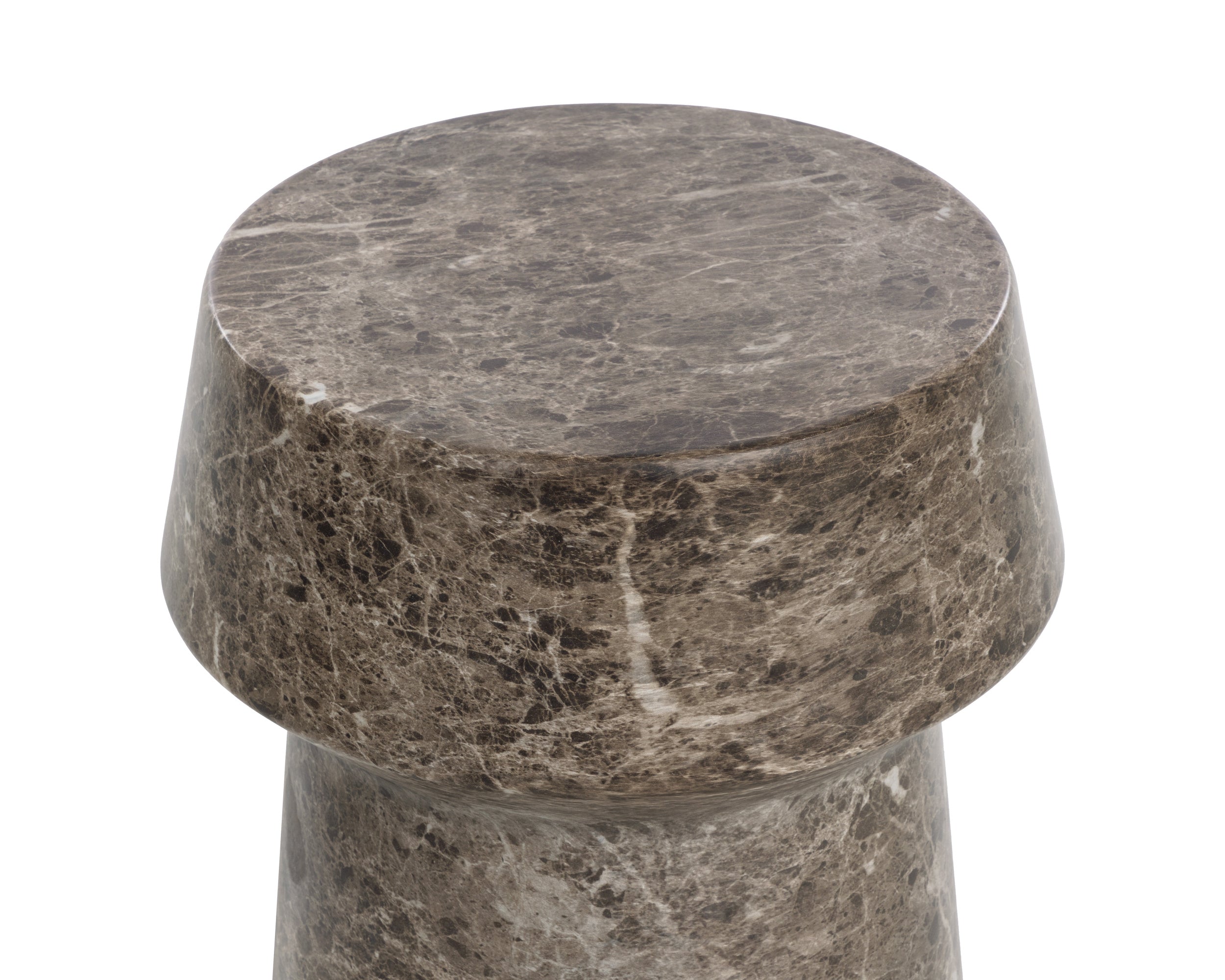 Brie End Table - Marble Look - Dark Emperador