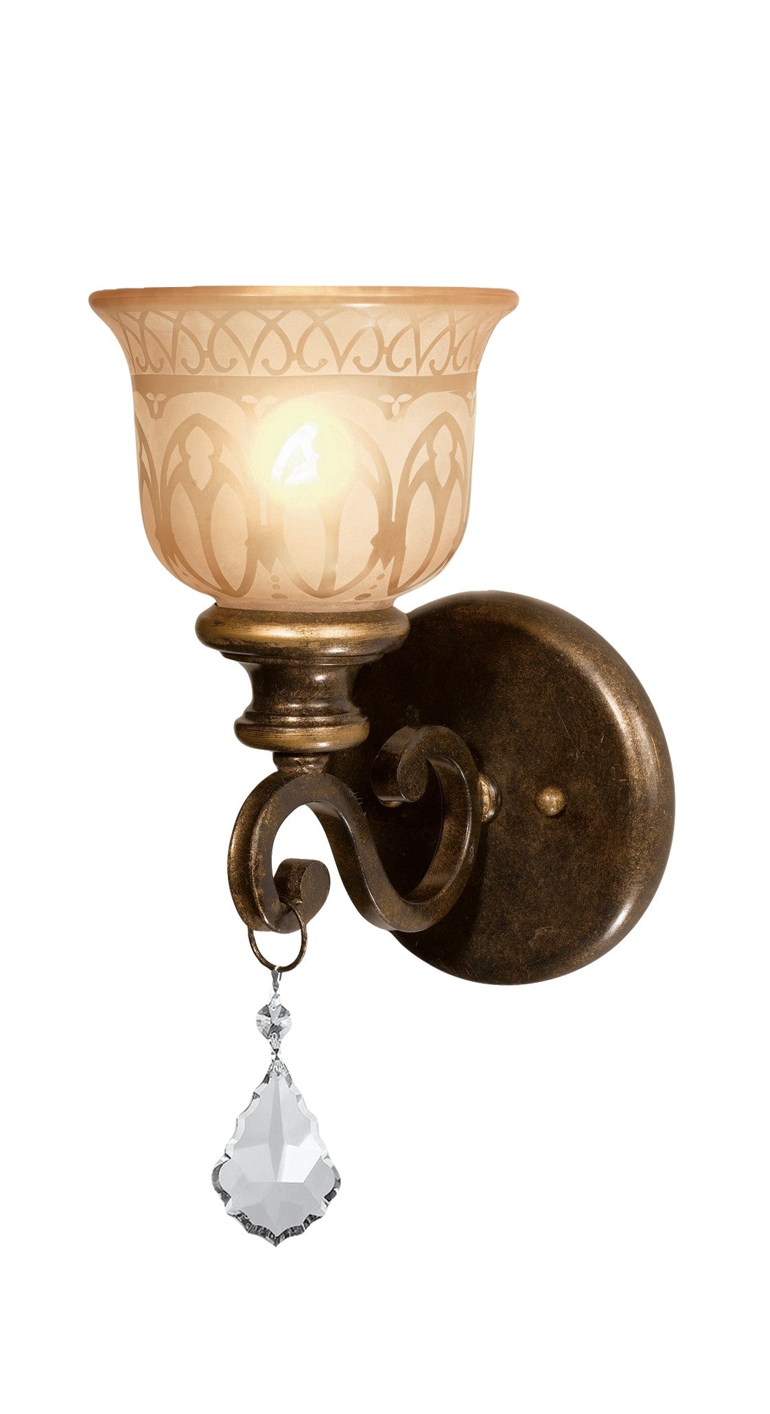 Norwalk 6.5'' Hand Cut Crystal Bronze Umber Sconce