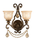 Norwalk 16'' Golden Teak Hand Cut Crystal Bronze Umber Sconce
