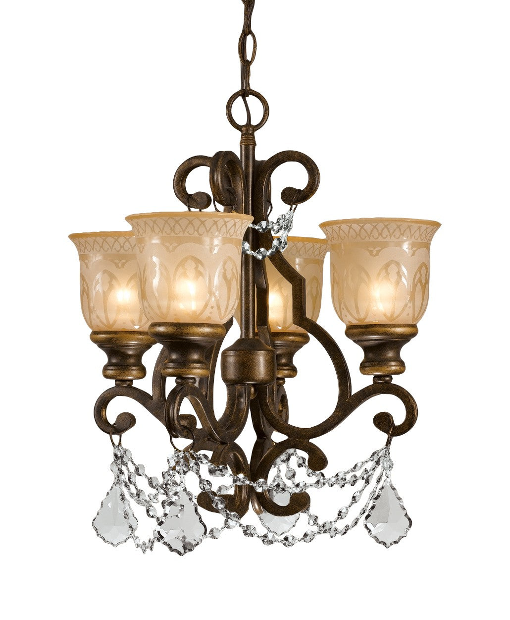 Norwalk 17'' Hand Cut Crystal Bronze Umber Chandelier