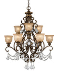 Norwalk 34'' Hand Cut Crystal Bronze Umber Chandelier