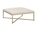 Endall Ottoman - Antique Brass - Vintage Vanilla Leather