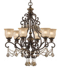 Norwalk 28'' Golden Teak Hand Cut Crystal Bronze Umber Chandelier