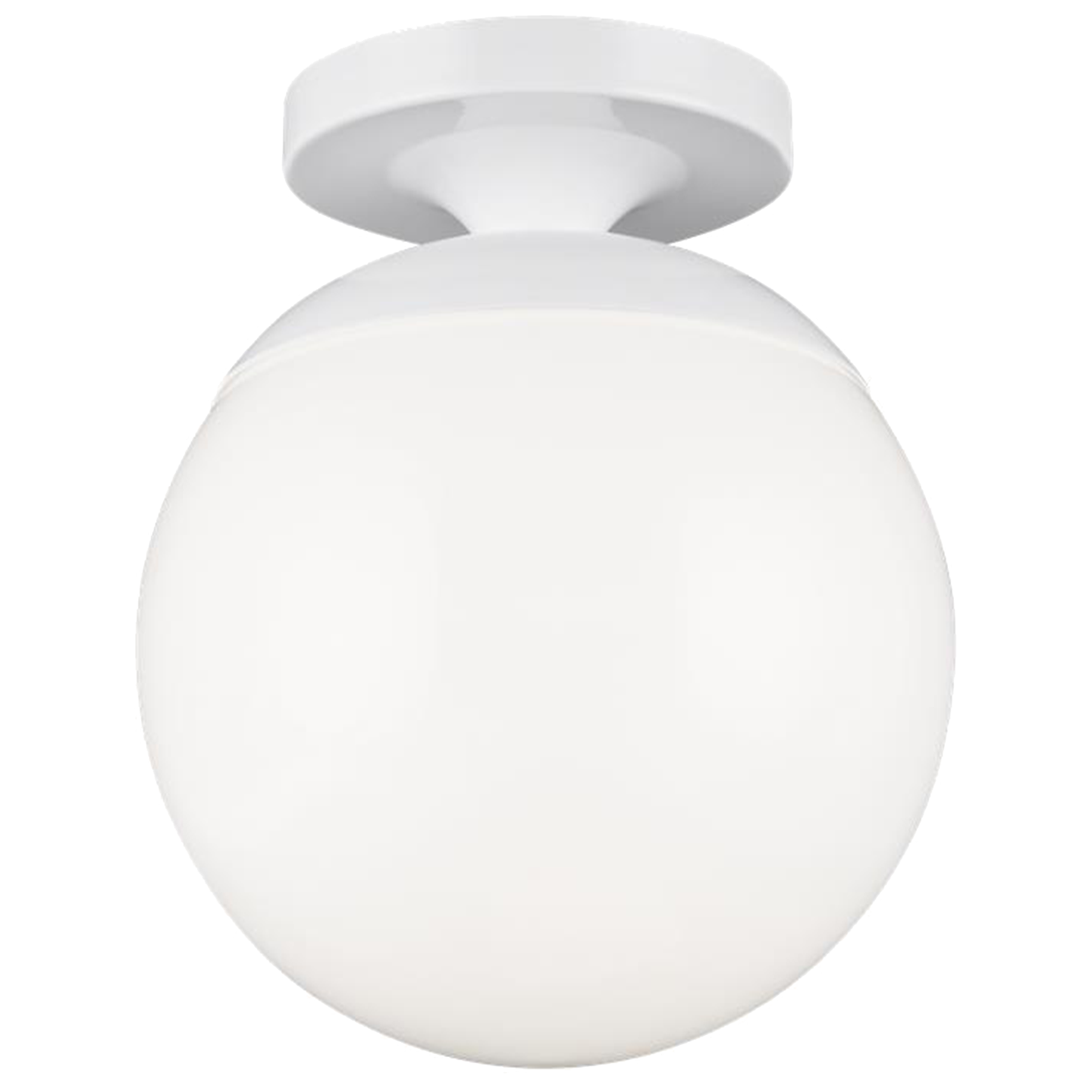 Leo Hanging Globe Flush Mount | White | Smooth White Glass Bulb(s) Not Included