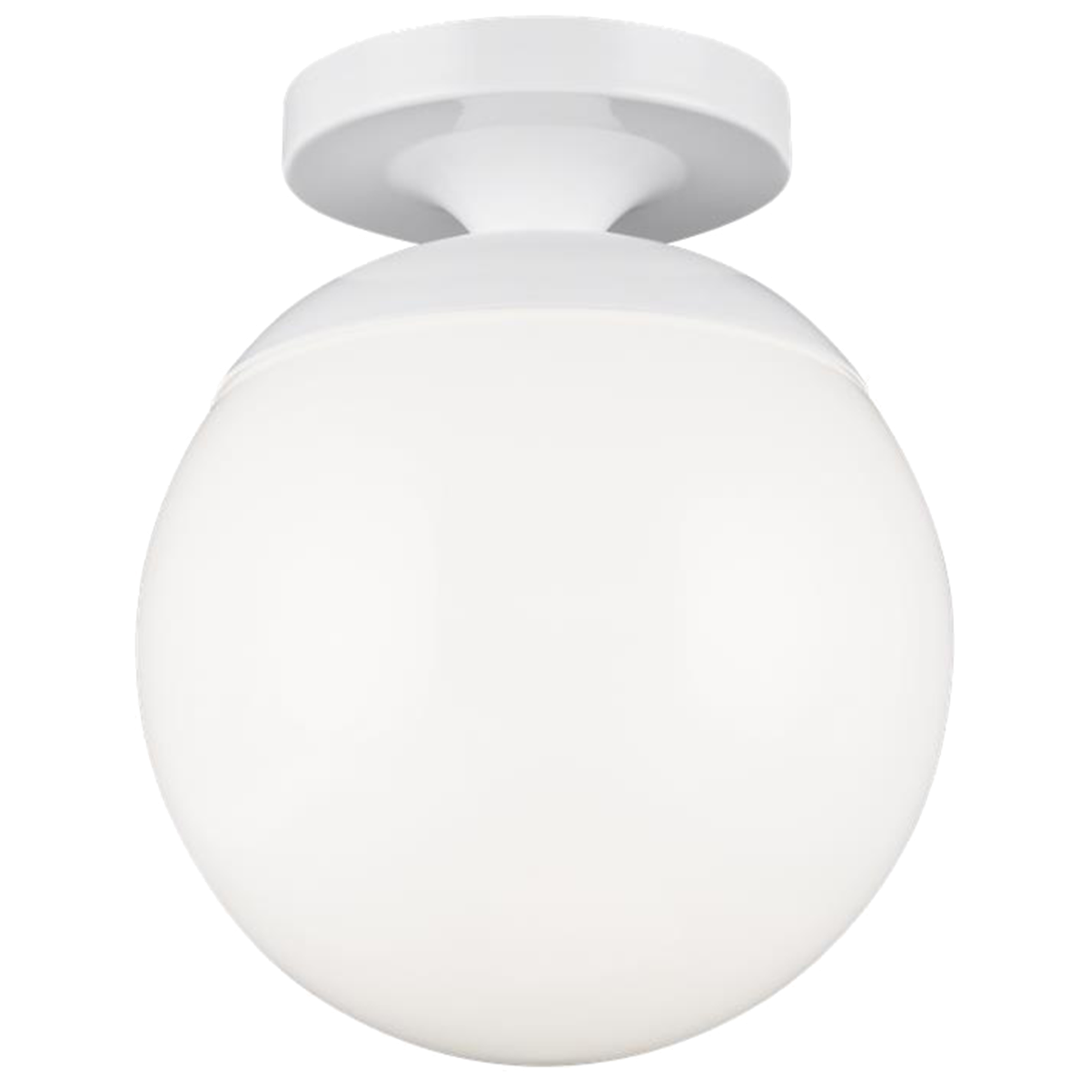 Leo Hanging Globe Flush Mount | White | Smooth White Glass Bulb(s) Not Included