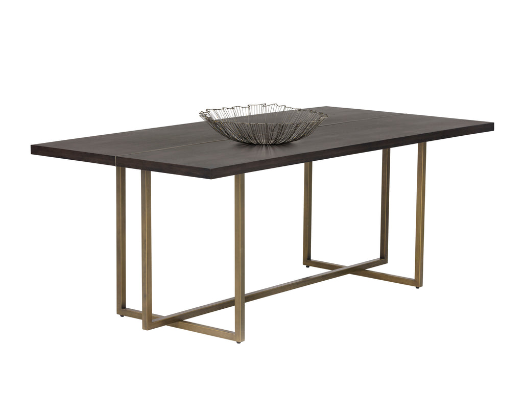 Jade Dining Table - Antique Brass - Dark Mango - 79"