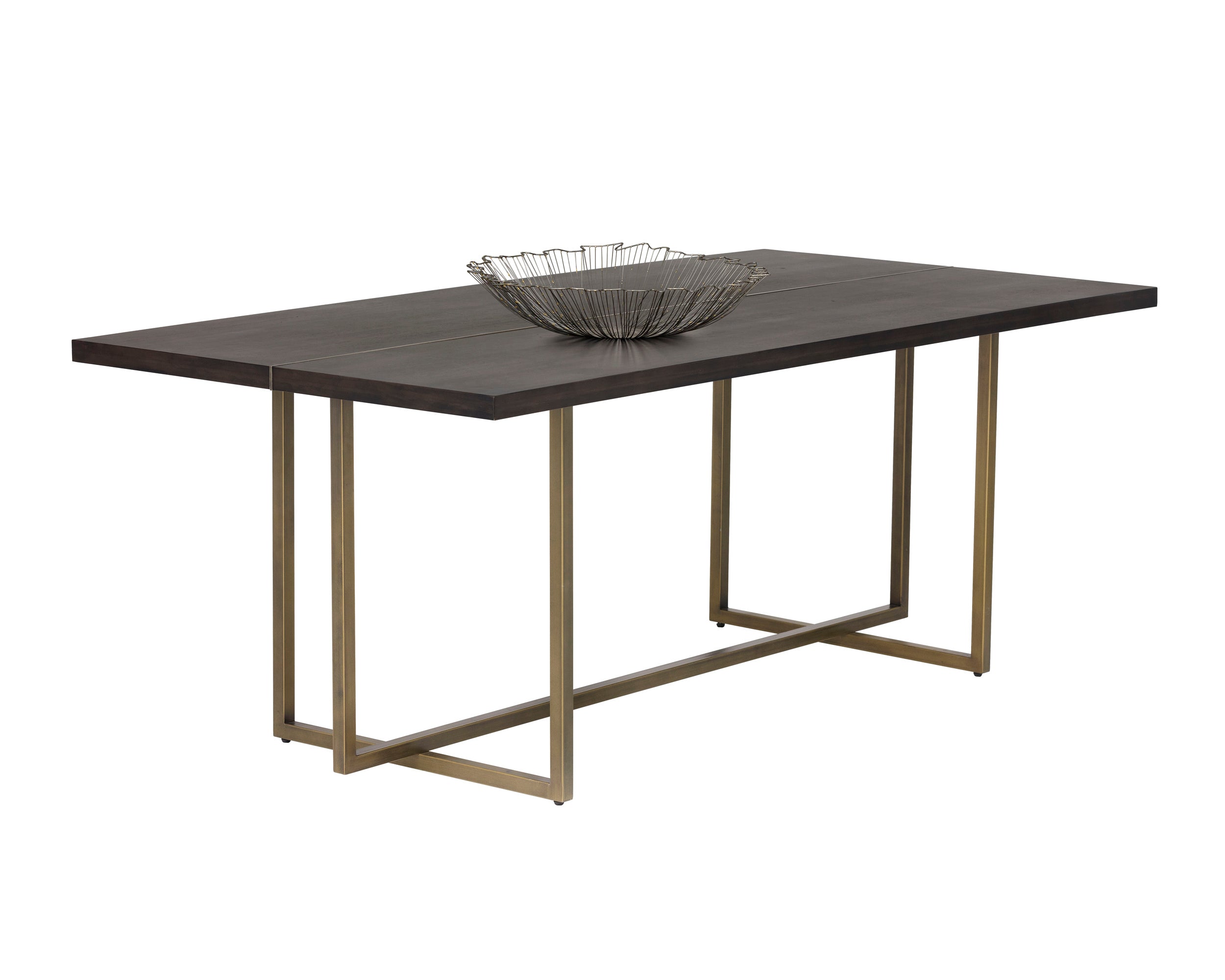 Jade Dining Table - Antique Brass - Dark Mango - 79"