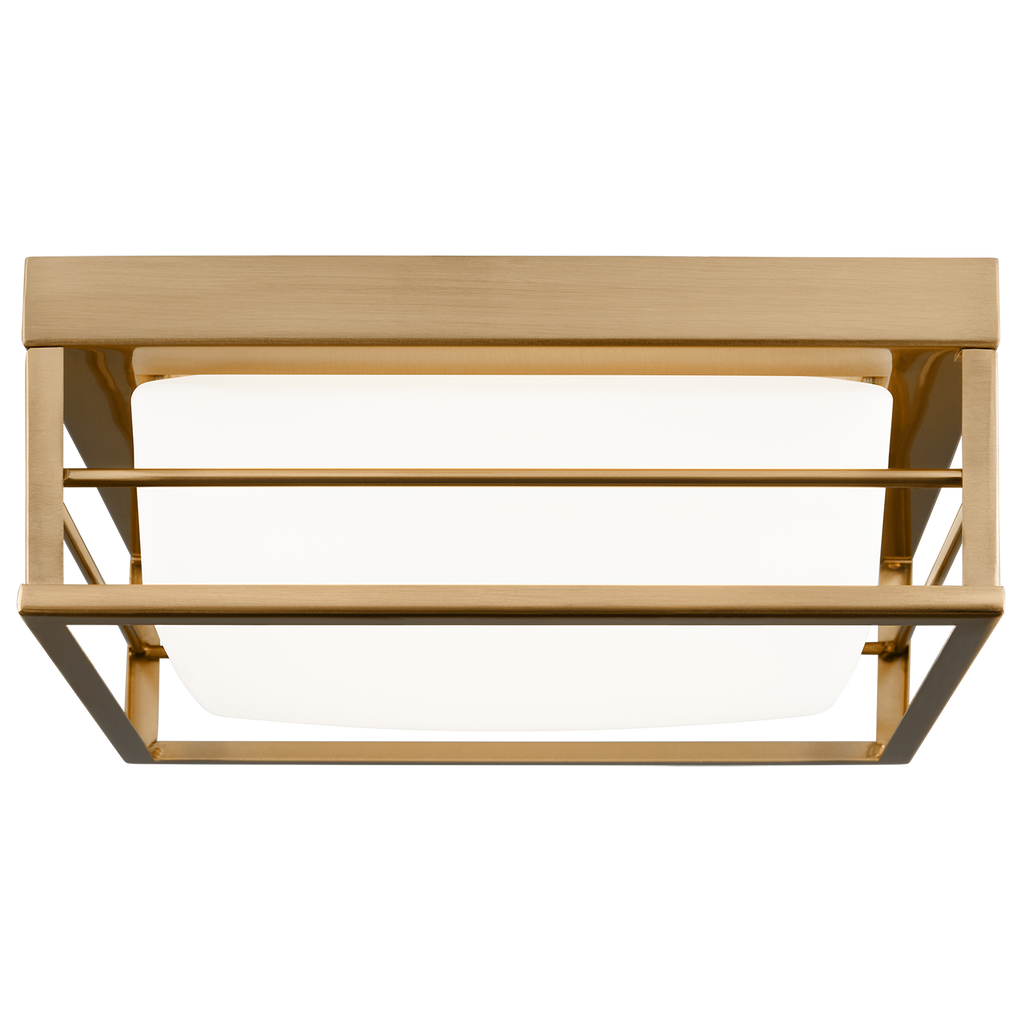 Dearborn Small LED Flush Mount Satin Brass Bulbs Inc