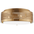 Vander Medium Flush Mount | Satin Brass | Etched Glass / White Inside Bulb(s) Not Included
