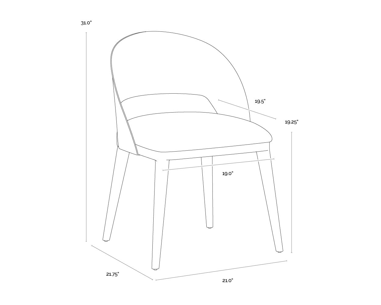 Dezirae Dining Chair - Antique Brass - Charcoal Black Leather