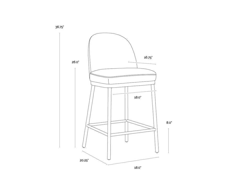 Lavania Counter Stool - Meg Taupe / Porcini Taupe