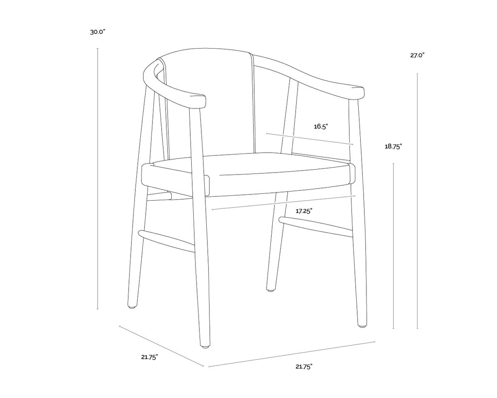 Aran Dining Armchair - Onyx Leather