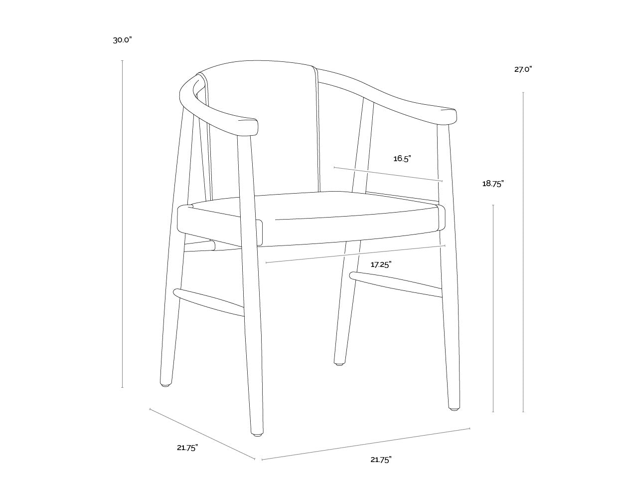 Aran Dining Armchair - Onyx Leather