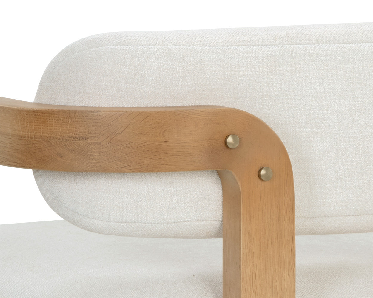 Madrone Lounge Chair - Rustic Oak - Heather Ivory Tweed
