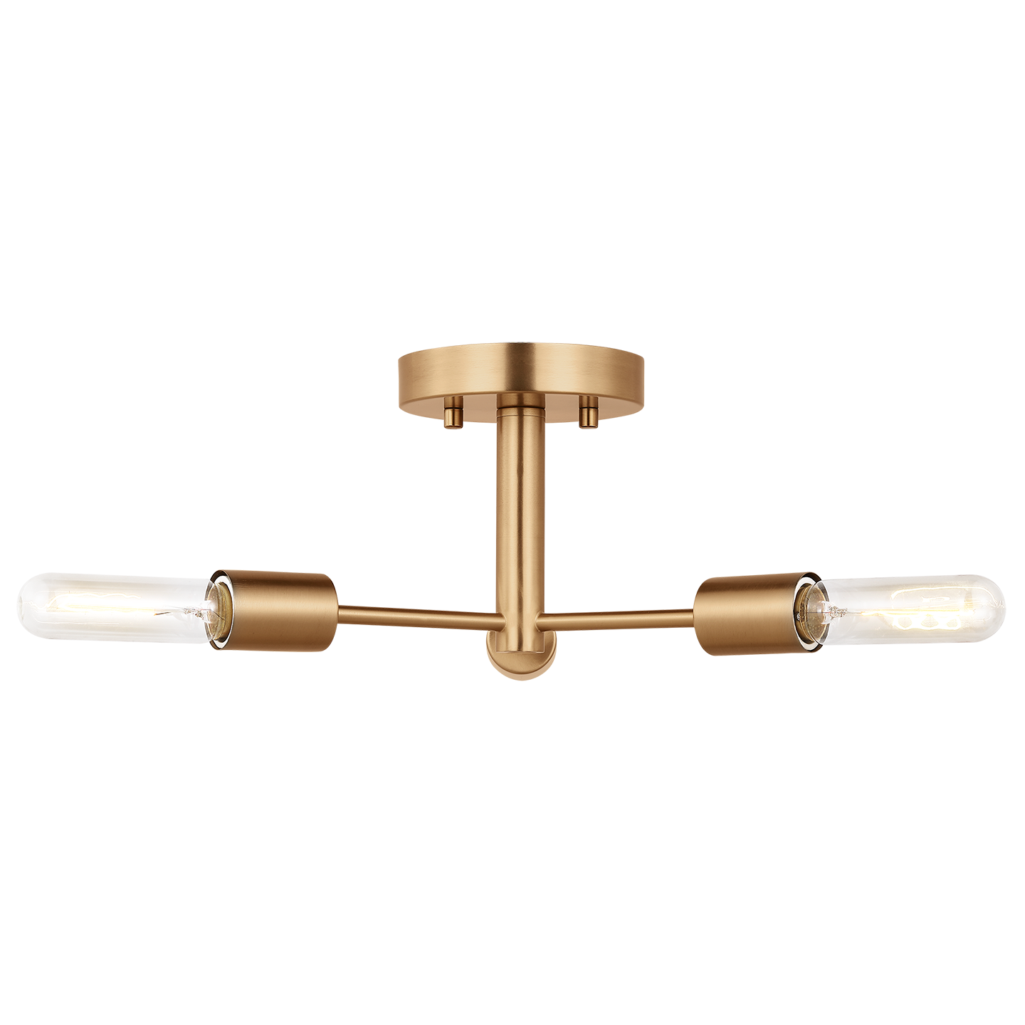Axis Three Light Semi-Flush Mount Satin Brass