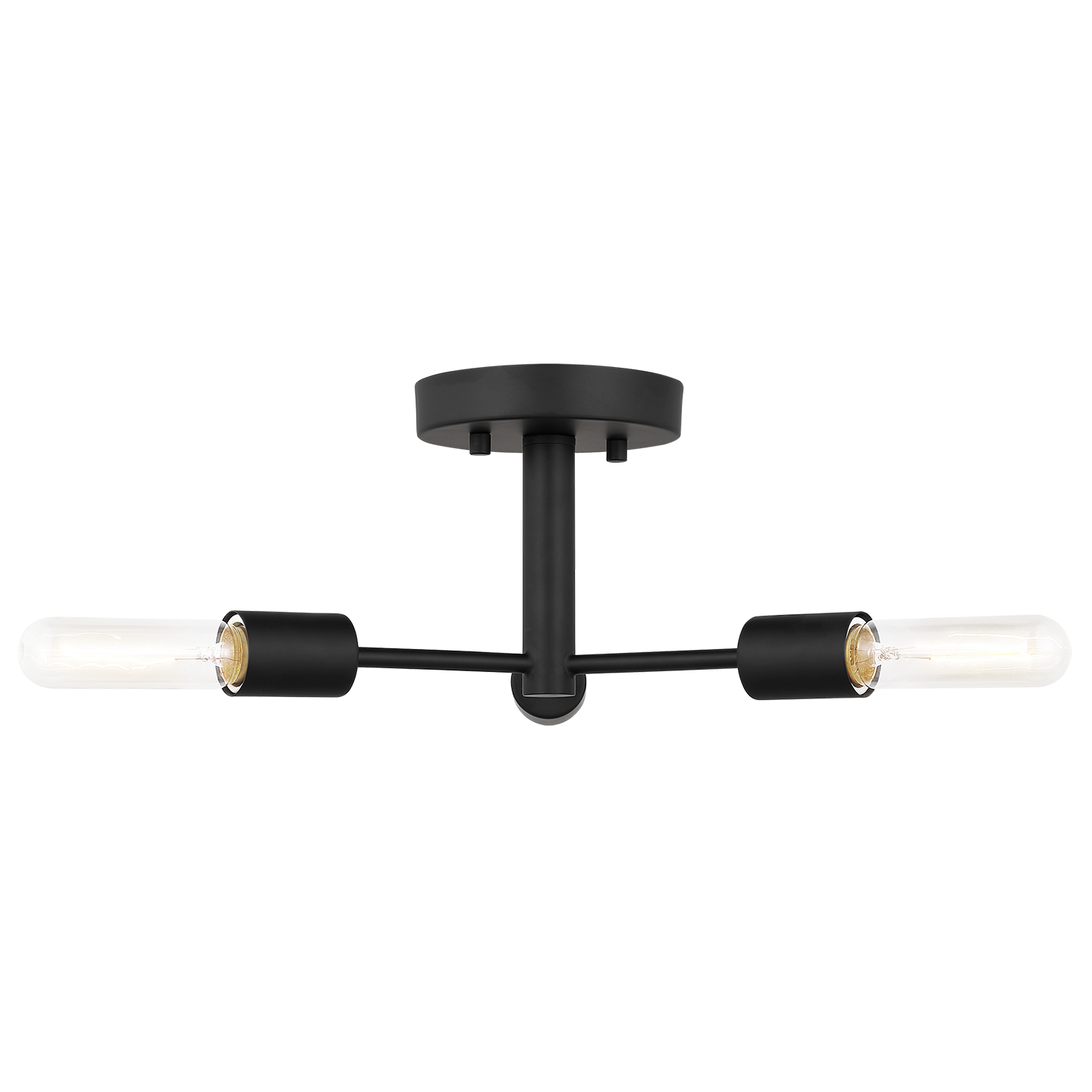 Axis Three Light Semi-Flush Mount Midnight Black Bulbs Inc