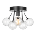 Bronzeville One Light Semi-Flush Mount | Midnight Black