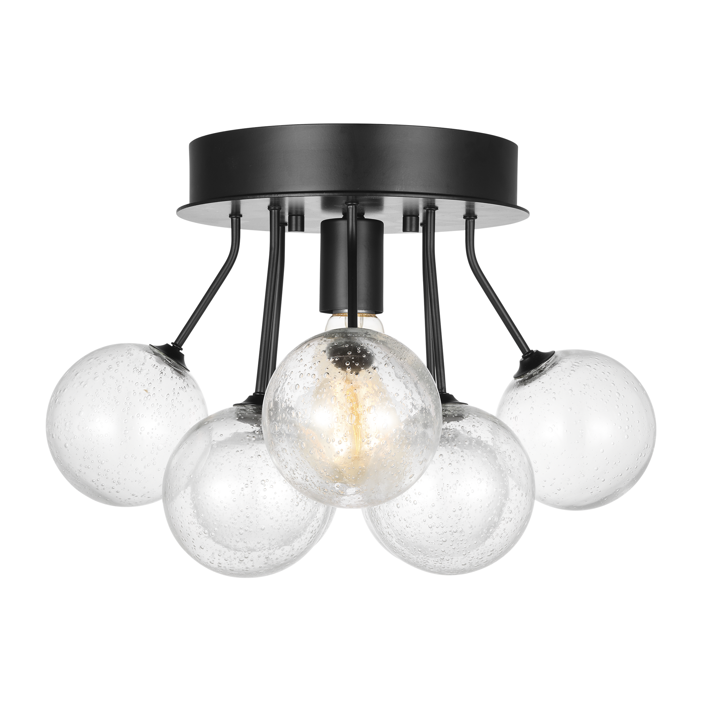 Bronzeville One Light Semi-Flush Mount | Midnight Black